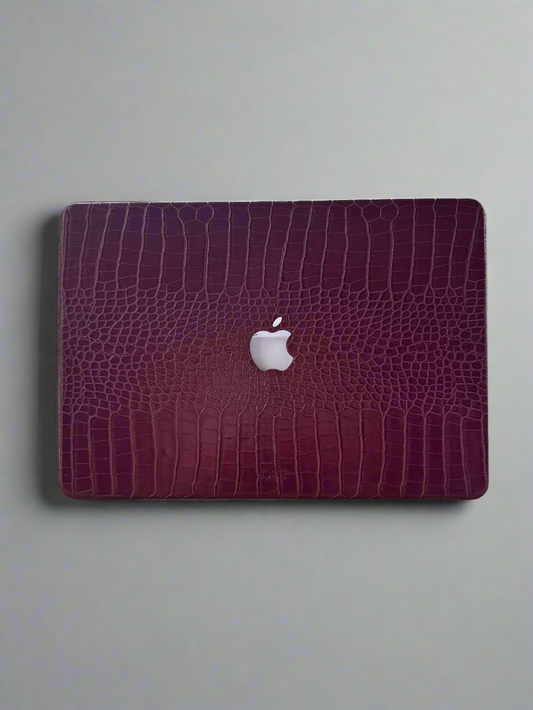 Macbook cover croco bordeaux