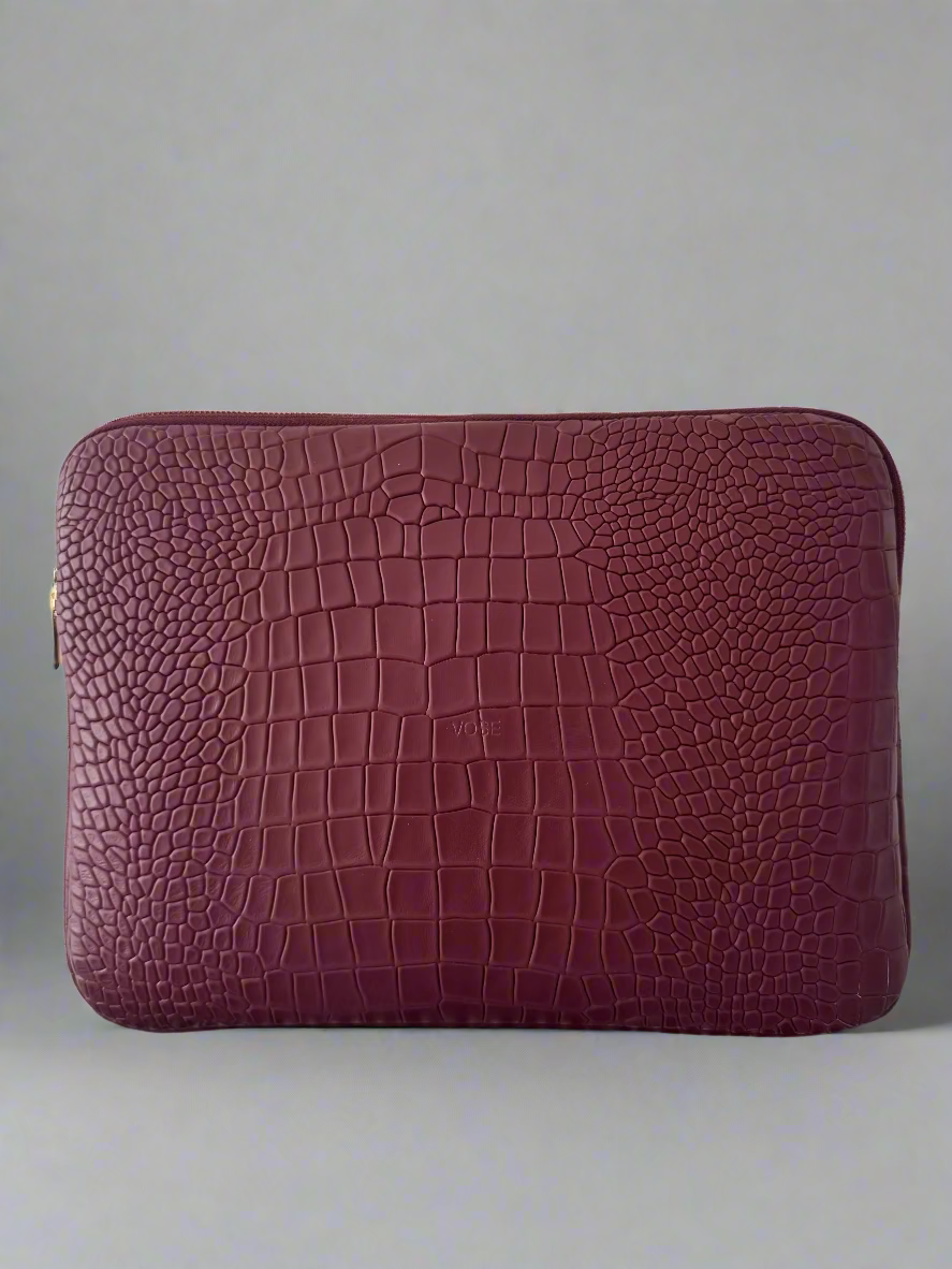 Laptop case croco brown
