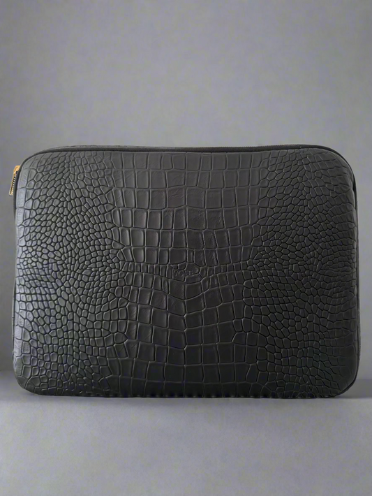 Laptop case croco black